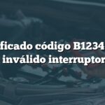 Significado código B1234 Ford: Código inválido interruptor espejo