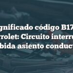 Significado código B1735 Chevrolet: Circuito interruptor subida asiento conductor