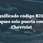 Significado código B3125: Desbloqueo solo puerta conductor Chevrolet