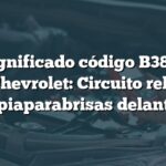 Significado código B3873 Chevrolet: Circuito relé limpiaparabrisas delantero