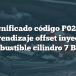 Significado código P02D8: Aprendizaje offset inyector combustible cilindro 7 BMW