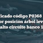 Significado código P0368 BMW: Sensor posición árbol levas 'B' alto circuito banco 1