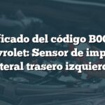 Significado del código B0087 en Chevrolet: Sensor de impacto lateral trasero izquierdo