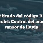 Significado del código B370D Chevrolet: Control del modo del sensor de lluvia