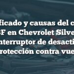 Significado y causas del código B008F en Chevrolet Silverado 2018: Interruptor de desactivación de protección contra vuelcos