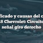 Significado y causas del código B0528 Chevrolet: Circuito alto señal giro derecho