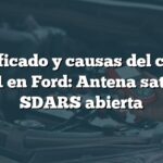 Significado y causas del código B1031 en Ford: Antena satelital SDARS abierta