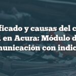 Significado y causas del código B1061 en Acura: Módulo de relé sin comunicación con indicadores