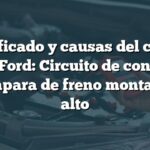 Significado y causas del código B1115 Ford: Circuito de control de la lámpara de freno montada en alto