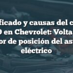 Significado y causas del código B2119 en Chevrolet: Voltaje del sensor de posición del asiento eléctrico