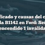 Significado y causas del código de falla B1142 en Ford: Señal de encendido 1 inválida