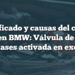 Significado y causas del código P0478 en BMW: Válvula de escape de gases activada en exceso