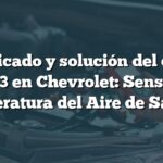 Significado y solución del código B3583 en Chevrolet: Sensor de Temperatura del Aire de Salida 7