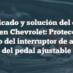 Significado y solución del código B3604 en Chevrolet: Protección de tiempo del interruptor de avance del pedal ajustable