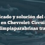 Significado y solución del código B3723 en Chevrolet: Circuito alto relé limpiaparabrisas trasero