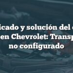 Significado y solución del código B3976 en Chevrolet: Transponder no configurado