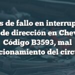 Signos de fallo en interruptor de modo de dirección en Chevrolet: Código B3593, mal funcionamiento del circuito