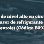 Signos de nivel alto en circuito del sensor de refrigerante en Chevrolet (Código B0939)