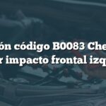 Solución código B0083 Chevrolet: Sensor impacto frontal izquierdo