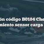 Solución código B0184 Chevrolet: Rendimiento sensor carga solar 1