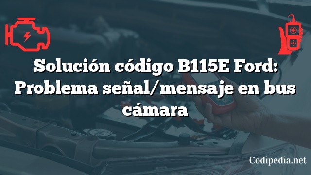 Solución código B115E Ford: Problema señal/mensaje en bus cámara