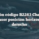 Solución código B2263 Chevrolet: Sensor posición horizontal derecho