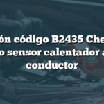 Solución código B2435 Chevrolet: Circuito sensor calentador asiento conductor