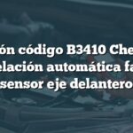 Solución código B3410 Chevrolet: Nivelación automática faros, sensor eje delantero