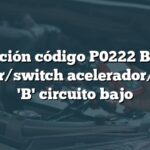 Solución código P0222 BMW: Sensor/switch acelerador/pedal 'B' circuito bajo