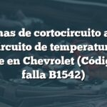 Síntomas de cortocircuito a tierra en circuito de temperatura de aceite en Chevrolet (Código de falla B1542)