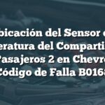 Ubicación del Sensor de Temperatura del Compartimento de Pasajeros 2 en Chevrolet: Código de Falla B0168